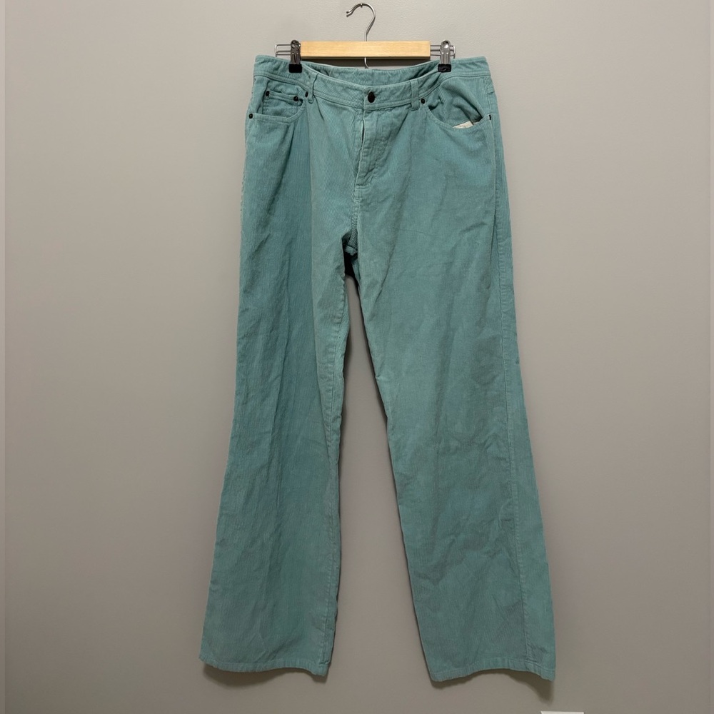 Garnet Hill Blue Corduroy Wide Leg Pants Size 16 Long